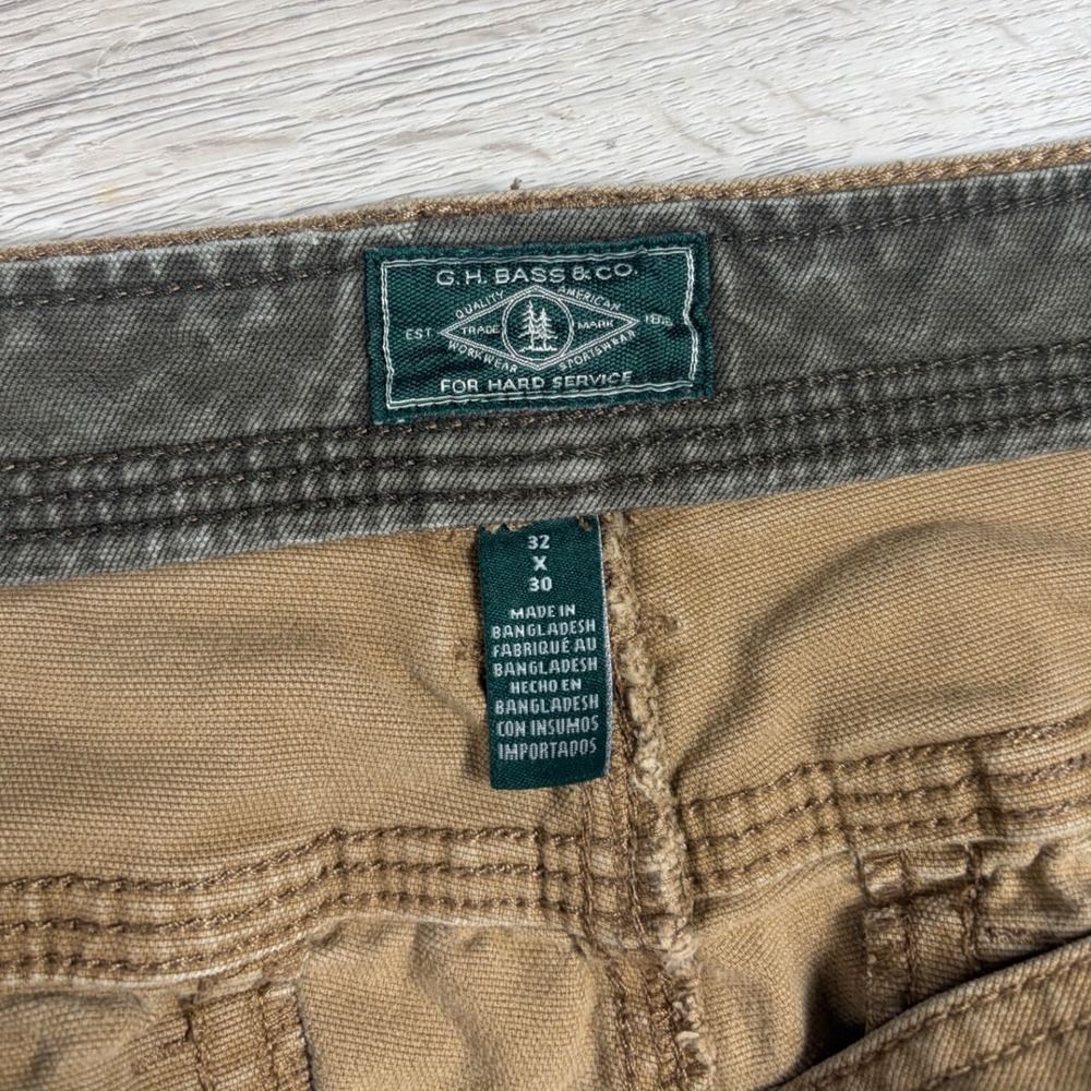 G.H. Bass & Co. Canvas Work Pants Mens 32x30 Brown Straight Leg Utility Outdoor - Picture 4 of 8